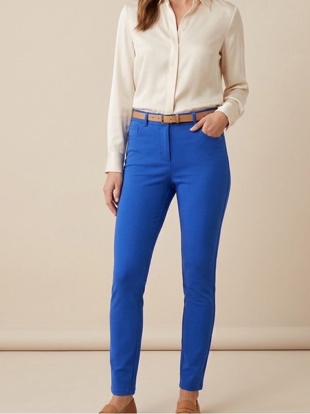 INC International Concepts Royal Blue Skinny Pants Business Casual Stretch Sz 10